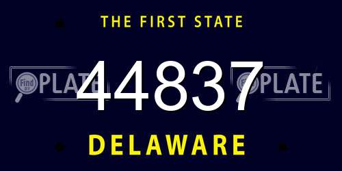 44837 Delaware License Plate