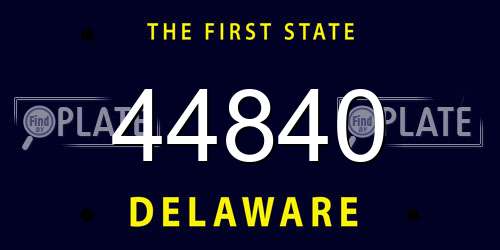44840 Delaware License Plate