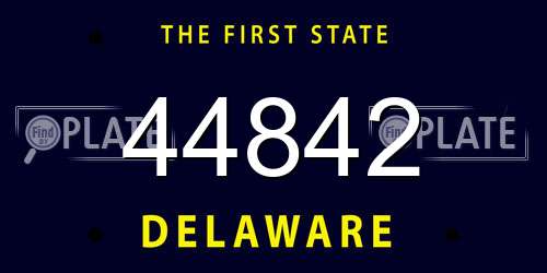 44842 Delaware License Plate