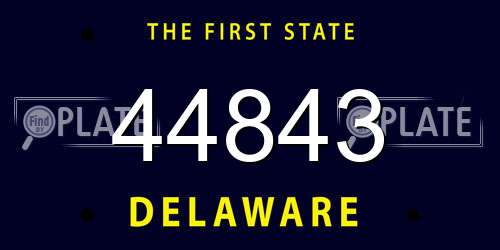 44843 Delaware License Plate