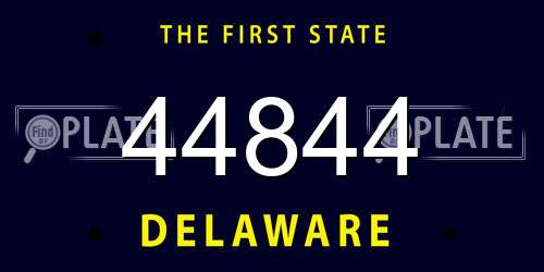 44844 Delaware License Plate