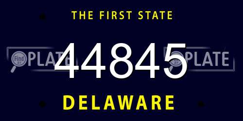 44845 Delaware License Plate