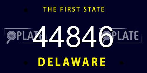44846 Delaware License Plate