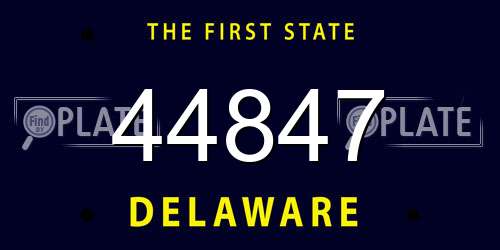 44847 Delaware License Plate