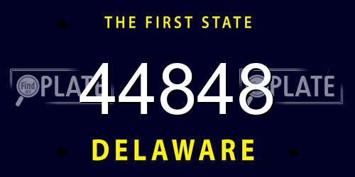 44848 Delaware License Plate