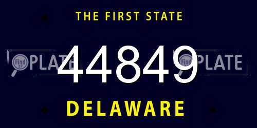 44849 Delaware License Plate