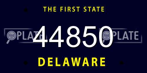44850 Delaware License Plate