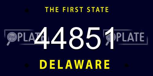 44851 Delaware License Plate