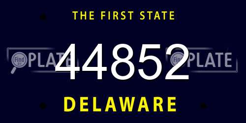 44852 Delaware License Plate