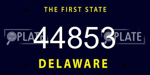 44853 Delaware License Plate