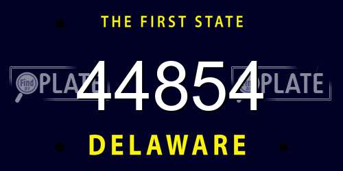 44854 Delaware License Plate
