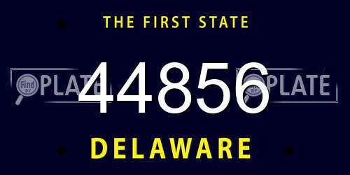 44856 Delaware License Plate