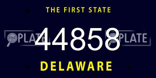 44858 Delaware License Plate