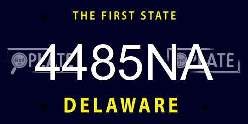 4485NA Delaware License Plate