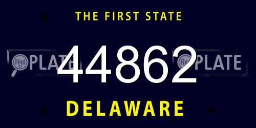 44862 Delaware License Plate