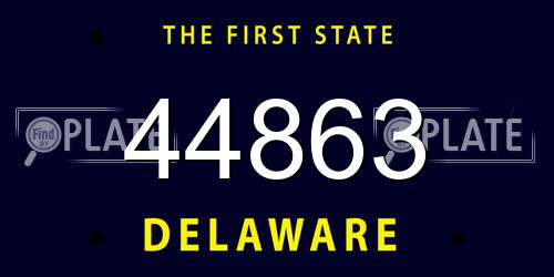 44863 Delaware License Plate