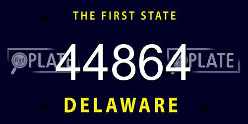 44864 Delaware License Plate