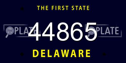 44865 Delaware License Plate