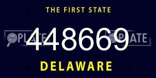 448669 Delaware License Plate