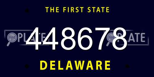 448678 Delaware License Plate