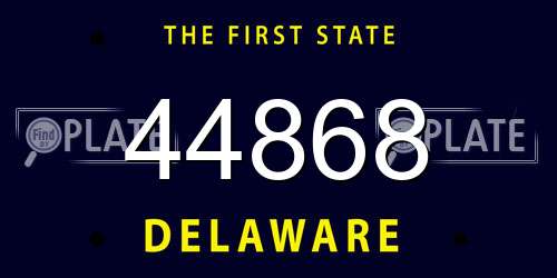 44868 Delaware License Plate