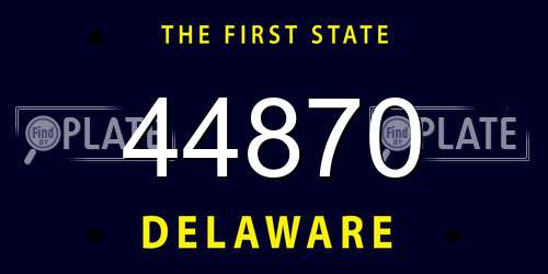 44870 Delaware License Plate