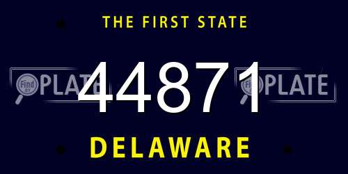 44871 Delaware License Plate