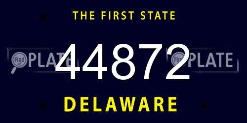 44872 Delaware License Plate