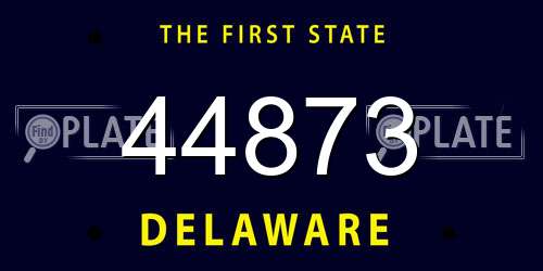 44873 Delaware License Plate
