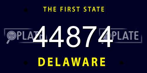 44874 Delaware License Plate