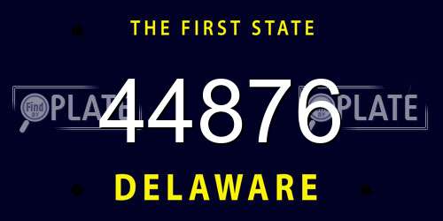 44876 Delaware License Plate