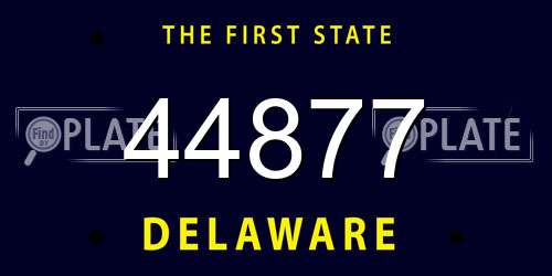 44877 Delaware License Plate