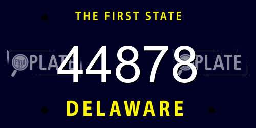 44878 Delaware License Plate