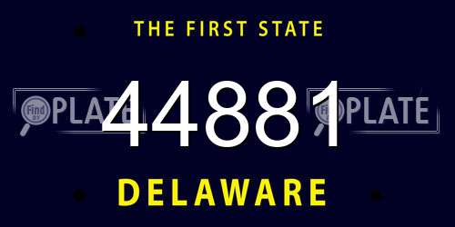 44881 Delaware License Plate
