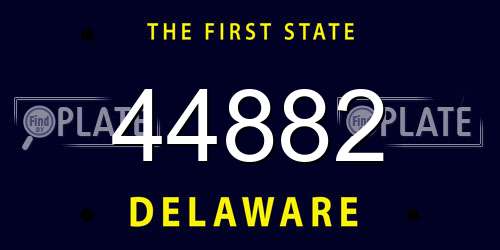 44882 Delaware License Plate
