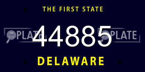 44885 Delaware License Plate