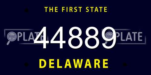 44889 Delaware License Plate