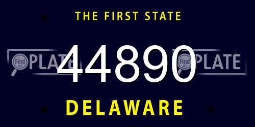 44890 Delaware License Plate