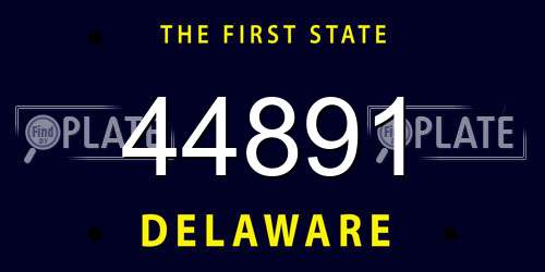 44891 Delaware License Plate