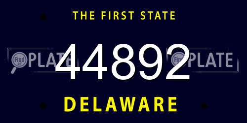 44892 Delaware License Plate