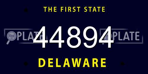 44894 Delaware License Plate