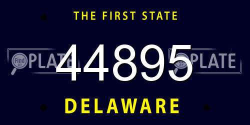 44895 Delaware License Plate