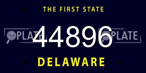 44896 Delaware License Plate
