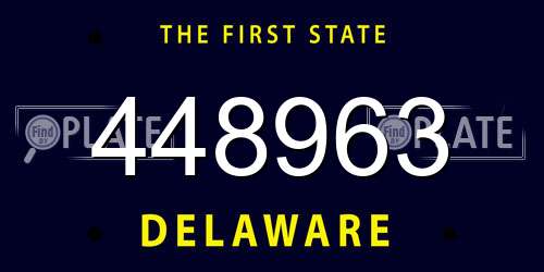 448963 Delaware License Plate
