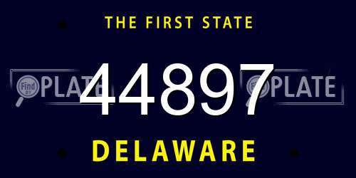44897 Delaware License Plate