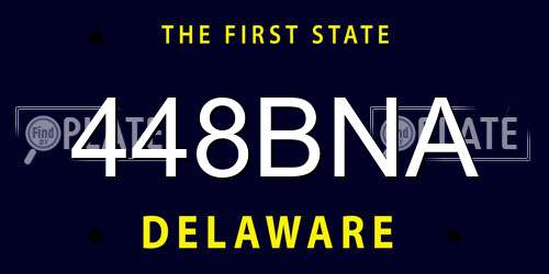 448BNA Delaware License Plate