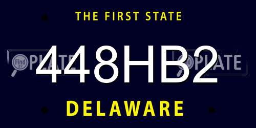 448HB2 Delaware License Plate