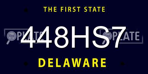 448HS7 Delaware License Plate
