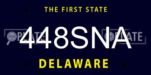 448SNA Delaware License Plate