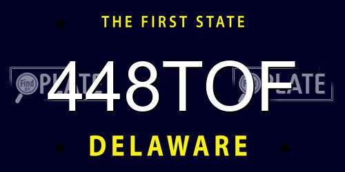 448TOF Delaware License Plate